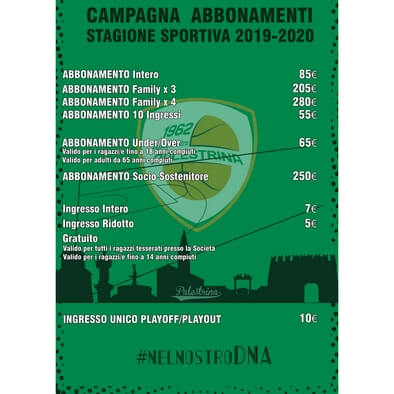 Locandina abbonamenti 2019