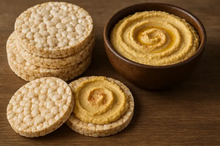 Gallette e hummus: Uno snack fit facile per allenamenti intensi che mantiene stabili i livelli di energia